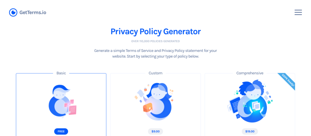 GetTerms.io Terms of Service Screenshot