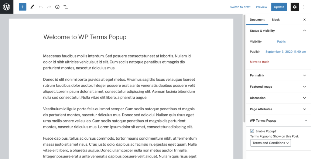 WP Terms Popup and WordPress Post Editor