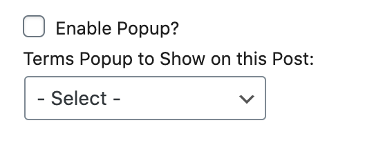 WP Terms Popup Post Setting